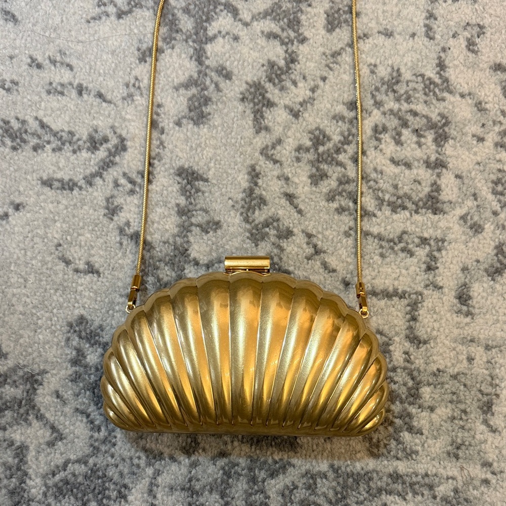 SIMKHAI Gold Shell Clutch - Picture 2 of 7